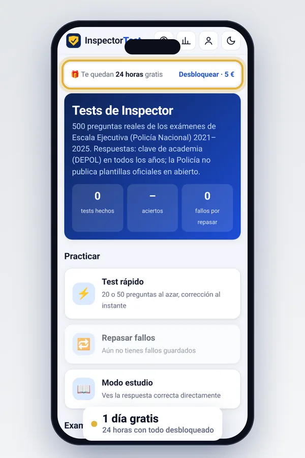Inicio con la prueba gratis